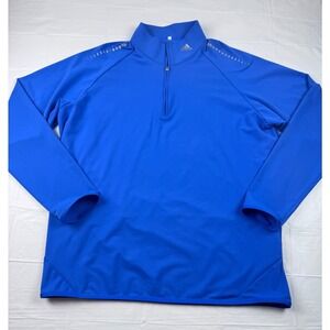Adidas Golf Puremotion Mens XL Blue Quarter Zip Pullover Reflective Jacket
